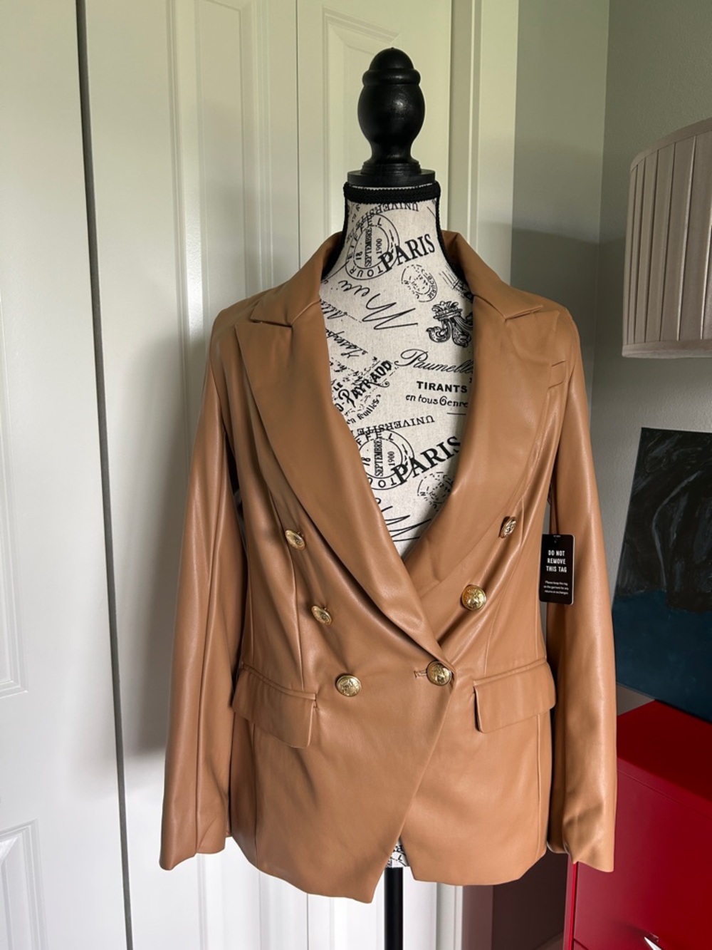 NWT Double Breasted Vegan Leather Blazer Jacket by Express